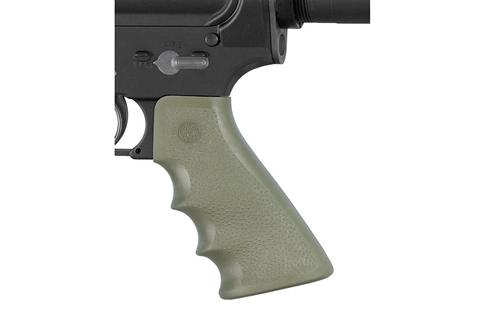 Hogue AR-15 OverMolded Pistol Grip - Finger Grooves - Olive Drab Green